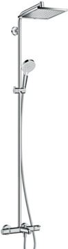 HANSGROHE CROMETTA E SHOWERPIPE 240 vanová termostatická baterie, s horní a ruční sprchou se 2 proudy, chrom