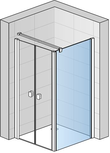 CONCEPT 200 CONT2 boční stěna 100x200 cm, aluchrom/čiré sklo CONT21005007 Obrázek - Hlavní obrázek
