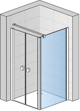 CONCEPT 200 CONT2 boční stěna 100x200 cm, aluchrom/čiré sklo