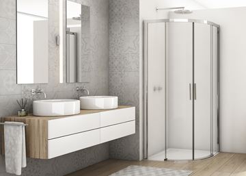 RONAL DIVERA D22SRB sprchový kout 100x100 cm, R550, posuvné dveře, aluchrom/čiré sklo D22SRB55 100 50 07 Obrázek - fotka