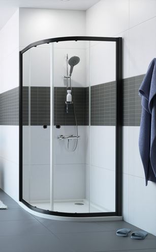 CONCEPT 100 BLACK EDITION sprchový kout 90x90 cm, R500, posuvné dveře, černá/sklo čiré PTA20612.123.322 Obrázek - Hlavní obrázek