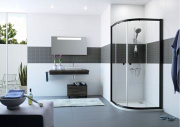 CONCEPT 100 BLACK EDITION sprchový kout 100x100 cm, R500, posuvné dveře, černá/sklo čiré PTA20613.123.322 Obrázek - fotka