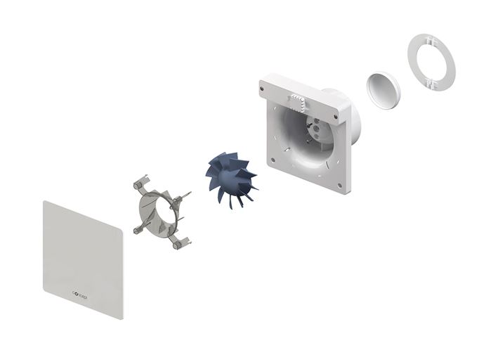 CONCEPT SILENZIO 100 VK NF axiální ventilátor 100 mm, nástěnný/stropní, s časovačem a čidlem vlhkosti 11238 Obrázek - fotka