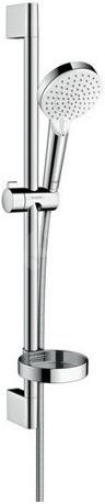 HANSGROHE CROMETTA VARIO 2JET sprchová souprava 4-dílná, ruční sprcha pr. 100 mm, 2 proudy, tyč, hadice, mýdlenka, bílá/chrom 26553400 Obrázek - Hlavní obrázek