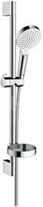 HANSGROHE CROMETTA VARIO 2JET sprchová souprava 4-dílná, ruční sprcha pr. 100 mm, 2 proudy, tyč, hadice, mýdlenka, bílá/chrom