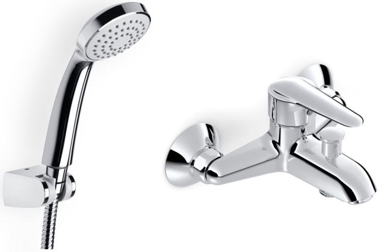 JIKA NANTES vanová nástěnná baterie, s přepínačem, se sprchovou soupravou, chrom H3211K70041311 Obrázek - Hlavní obrázek