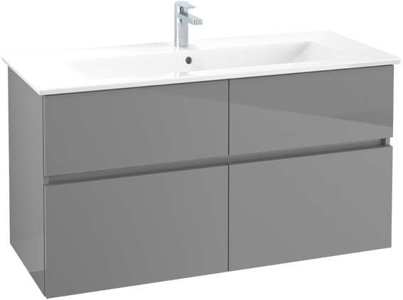 VILLEROY & BOCH VERITY LINE skříňka pod umyvadlo 115,5x48,2x61,8 cm, 4 zásuvky, Glossy Grey B65900FP Obrázek - Hlavní obrázek