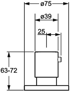 HANSA LIGNA podomítkový uzavírací ventil, chrom 06289105 Technický nákres