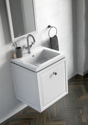 CONCEPT RETRO skříňka pod umyvadlo 59,6x45,9x60,3 cm, 2 zásuvky, matná bílá OR47-SD2S-60-2 Obrázek - fotka