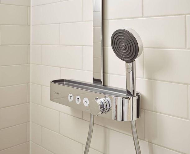 HANSGROHE PULSIFY S SHOWERPIPE 260 sprchový set s termostatickou baterií, horní sprcha, ruční sprcha se 3 proudy, tyč, hadice, EcoSmart, chrom 24241000 Obrázek - fotka