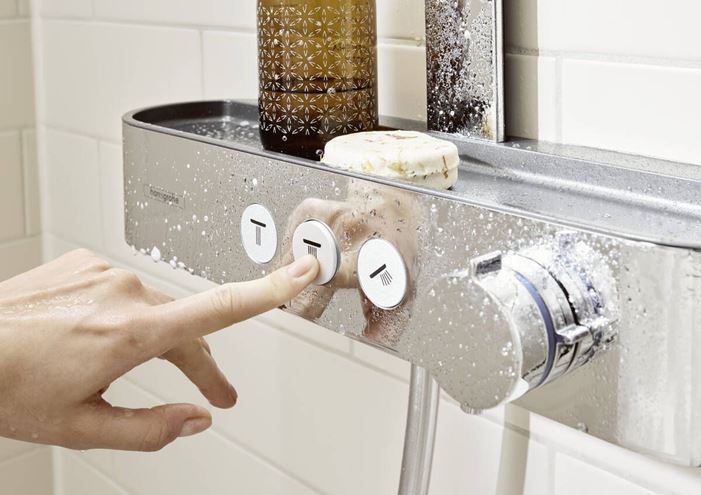 HANSGROHE PULSIFY S SHOWERPIPE 260 sprchový set s termostatickou baterií, horní sprcha, ruční sprcha se 3 proudy, tyč, hadice, EcoSmart, chrom 24241000 Obrázek - fotka