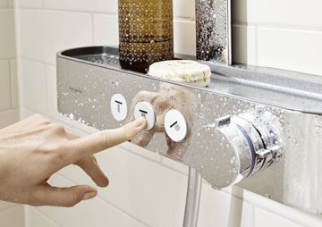 HANSGROHE PULSIFY S SHOWERPIPE 260 sprchový set s termostatickou baterií, horní sprcha, ruční sprcha se 3 proudy, tyč, hadice, EcoSmart, chrom 24241000 Obrázek - fotka