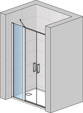 RONAL DIVERA D22FF boční stěna 60x200 cm, aluchrom/čiré sklo D22FF 060 50 07 Obrázek - fotka