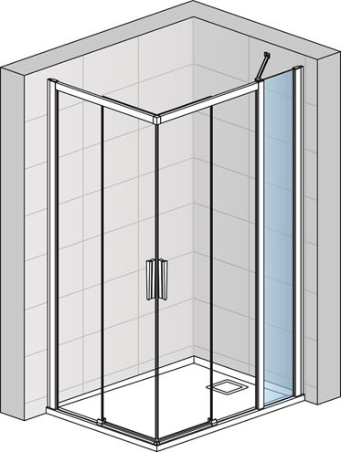 RONAL DIVERA D22FF boční stěna 60x200 cm, aluchrom/čiré sklo D22FF 060 50 07 Obrázek - fotka