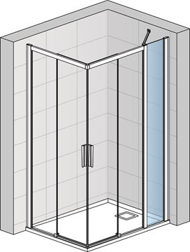 RONAL DIVERA D22FF boční stěna 60x200 cm, aluchrom/čiré sklo D22FF 060 50 07 Obrázek - fotka