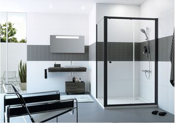 CONCEPT 100 BLACK EDITION sprchové dveře 140x200 cm, posuvné, černá/čiré sklo PTA20411.123.322 Obrázek - fotka