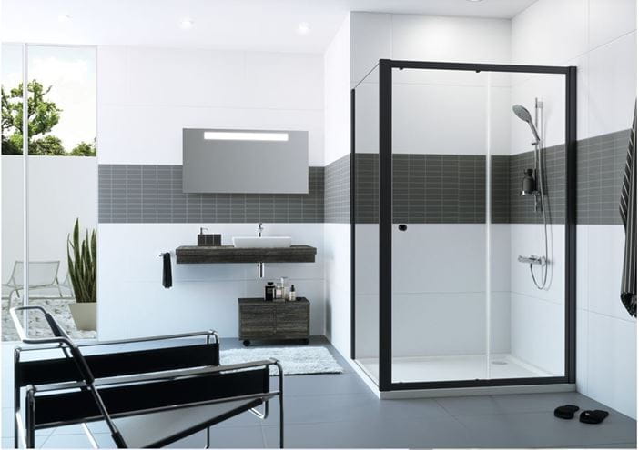 CONCEPT 100 BLACK EDITION sprchové dveře 140x200 cm, posuvné, černá/čiré sklo PTA20411.123.322 Obrázek - fotka