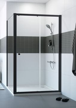 CONCEPT 100 BLACK EDITION sprchové dveře 140x200 cm, posuvné, černá/čiré sklo