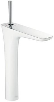 HANSGROHE PURAVIDA umyvadlová stojánková baterie, s odtokovou soupravou, EcoSmart, bílá/chrom