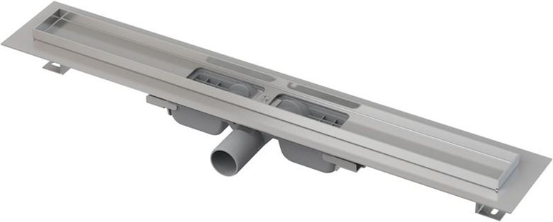 CONCEPT 100 LOW sprchový žlab 650 mm, do prostoru i ke stěně, boční odtok DN 40, bez roštu, PP/nerez ocel ZPC101-650 Obrázek - Hlavní obrázek
