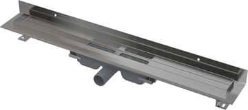 CONCEPT 100 WALL LOW sprchový žlab 850 mm, ke stěně, boční odtok DN 40, bez roštu, PP/nerez ocel