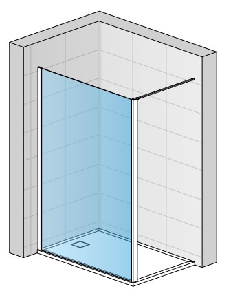 RONAL DIVERA D22WI1V stěna walk-in 100x200 cm, aluchrom/čiré sklo D22WI1H 100 50 07 Obrázek - fotka