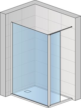 RONAL DIVERA D22WI2 stěna walk-in 120x200 cm, aluchrom/čiré sklo D22WI2 120 50 07 Obrázek - fotka