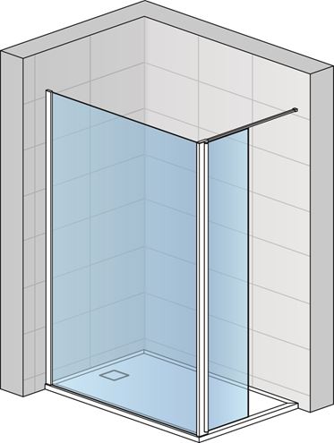 RONAL DIVERA D22WI2 stěna walk-in 140x200 cm, aluchrom/čiré sklo D22WI2 140 50 07 Obrázek - fotka