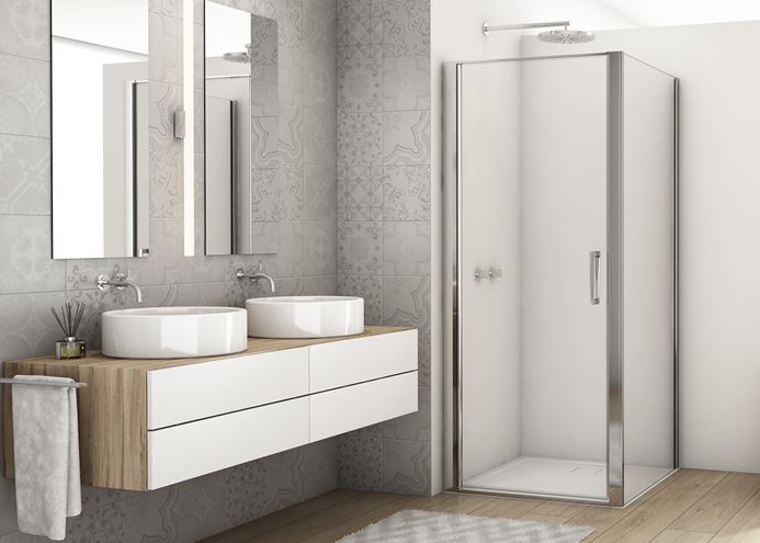 RONAL DIVERA D22F1 boční stěna 140x200 cm, aluchrom/čiré sklo D22F1 140 50 07 Obrázek - fotka
