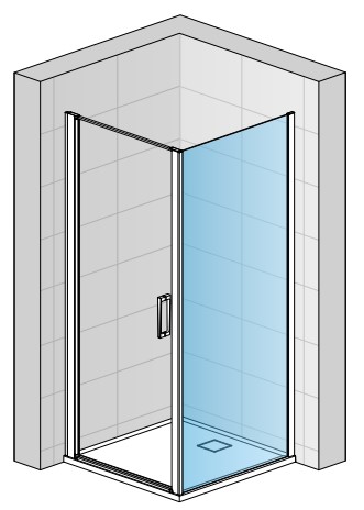 RONAL DIVERA D22F1 boční stěna 120x200 cm, aluchrom/čiré sklo D22F1 120 50 07 Obrázek - fotka