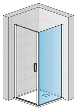 RONAL DIVERA D22F1 boční stěna 120x200 cm, aluchrom/čiré sklo D22F1 120 50 07 Obrázek - fotka