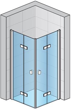 CONCEPT 200 sprchové dveře 120x200 cm, skládací, pravé, aluchrom/čiré sklo CONF1D1205007 Obrázek - fotka