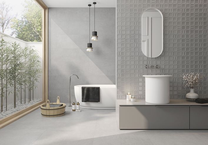 ARGENTA GRAVEL dekor 40x120 cm, mat reliéf, square cream GRAVEL SQUARE CREAM Obrázek - fotka