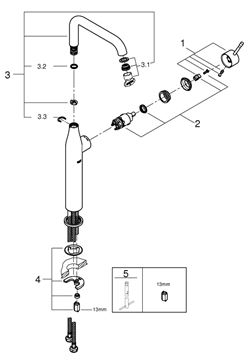 GROHE ESSENCE NEW umyvadlová stojánková baterie, hard graphite 24170A01 Obrázek - fotka