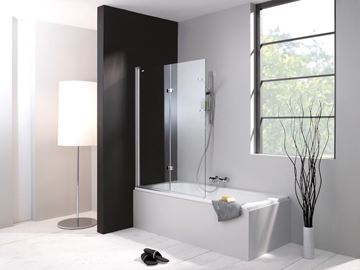 HÜPPE DESIGN PURE vanová zástěna 1200x1500 mm, levá, skládací, stříbrná lesklá/sklo čiré 8P2302.092.322 Obrázek - fotka