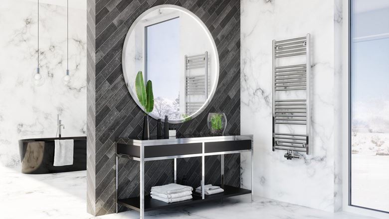 KORADO KORALUX LINEAR EXCLUSIVE - M koupelnový radiátor 1820/750, spodní středové připojení, chrom KLX-182075-00M27 Obrázek - fotka