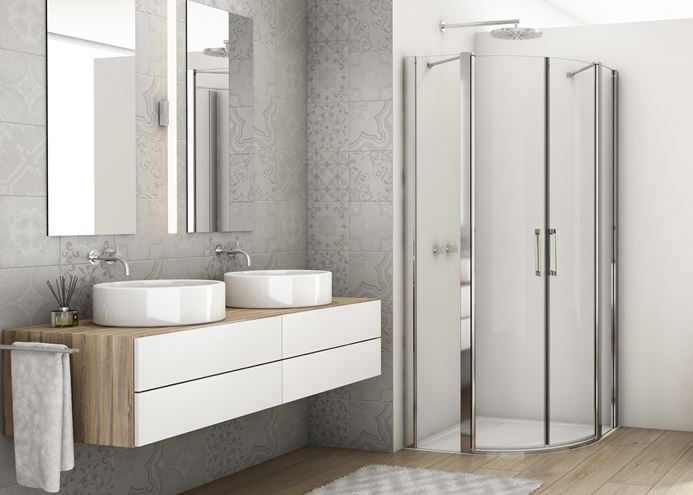 RONAL DIVERA D22ERB sprchový kout 100x120 cm, R550, křídlové dveře, aluchrom/čiré sklo D22ERB55 102 50 07 Obrázek - fotka