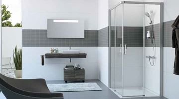 HÜPPE CLASSICS 2 EASY ENTRY sprchový kout 90x90 cm, rohový vstup, posuvné dveře, pololesklá stříbrná/čiré sklo C25002.069.322 Obrázek - fotka