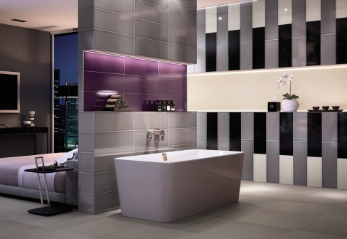 VILLEROY & BOCH CREATIVE SYSTEM 4.0 obklad 20x60 cm, lesk reliéf, smoke 1263/CR90 Obrázek - fotka