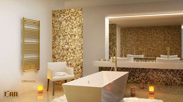 ISAN MELODY GRENADA ELEKTRO koupelnový radiátor 1135/450, topná tyč s regulátorem, bílá RAL9016 DGRE11350450MK01- Obrázek - fotka