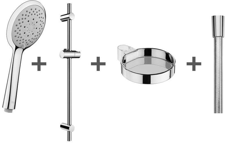 JIKA CUBITO-N sprchová souprava 4-dílná, ruční sprcha pr. 130 mm, 4 proudy, tyč, hadice, mýdlenka, chrom H3651X00044721 Obrázek - Hlavní obrázek
