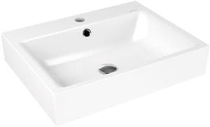KALDEWEI PURO 3157 umyvadlo na desku 60 cm, s otvorem pro baterii a přepadem, smaltovaná-ocel, Perl-Effekt, alpská bílá
