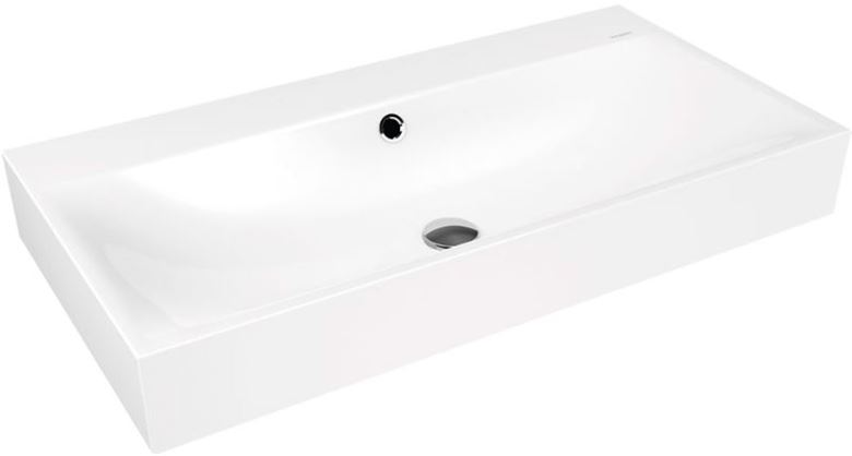 KALDEWEI SILENIO 3043 umyvadlo na desku 90 cm, bez otvoru pro baterii, s přepadem, smaltovaná ocel, Perl-Effekt, alpská bílá 904206003001 Obrázek - fotka
