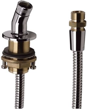 HANSGROHE sprchová hadice 2000 mm, s držákem a průchodkou, pro instalaci na okraj vany, mosaz, chrom