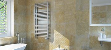 ISAN MELODY QUADRAT INOX koupelnový radiátor 1255/600, topná tyč s regulátorem, nerez DXQU12550600MK81- Obrázek - fotka