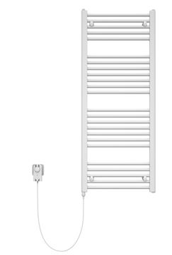 KORADO KORALUX LINEAR CLASSIC - E koupelnový radiátor 900/500, s topnou tyčí, bílá RAL9016