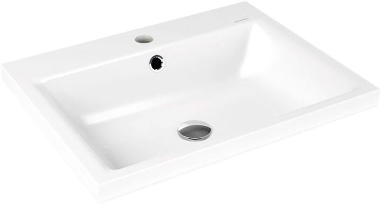 KALDEWEI PURO 3154 umyvadlo 60 cm, s otvorem pro baterii a přepadem, smaltovaná ocel, Perl-Effekt, alpská bílá 900406013001 Obrázek - Hlavní obrázek