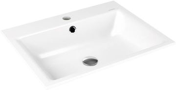 KALDEWEI PURO 3151 umyvadlo 60 cm, s otvorem pro baterii a přepadem, smaltovaná ocel, Perl-Effekt, alpská bílá