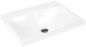 KALDEWEI SILENIO 3040 umyvadlo 60 cm, s otvorem pro baterii, bez přepadu, smaltovaná ocel, Perl-Effekt, alpská bílá