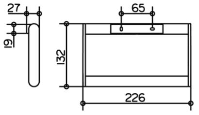 KEUCO PLAN držák ručníku 226 mm, chrom 14921010000 Technický nákres